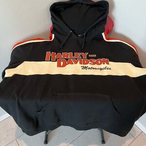 Harley-Davidson Black and Cream Hooded Sweatshirt